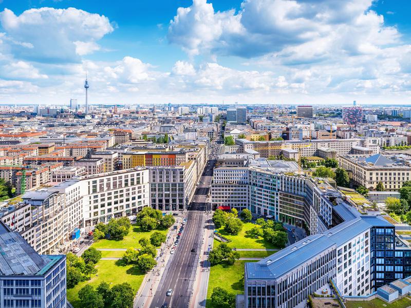 An aerial view of Berlin.