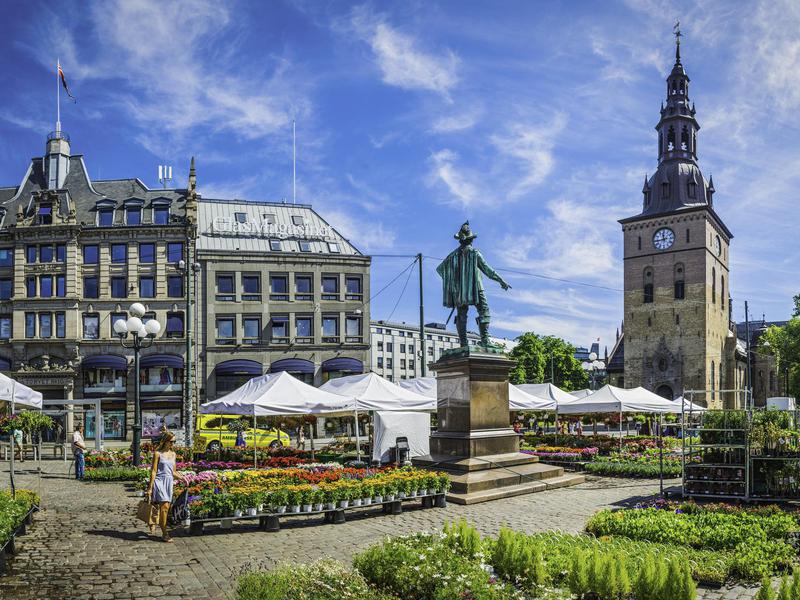 The Grand Plaza in the heart of downtown Oslo, Norway.