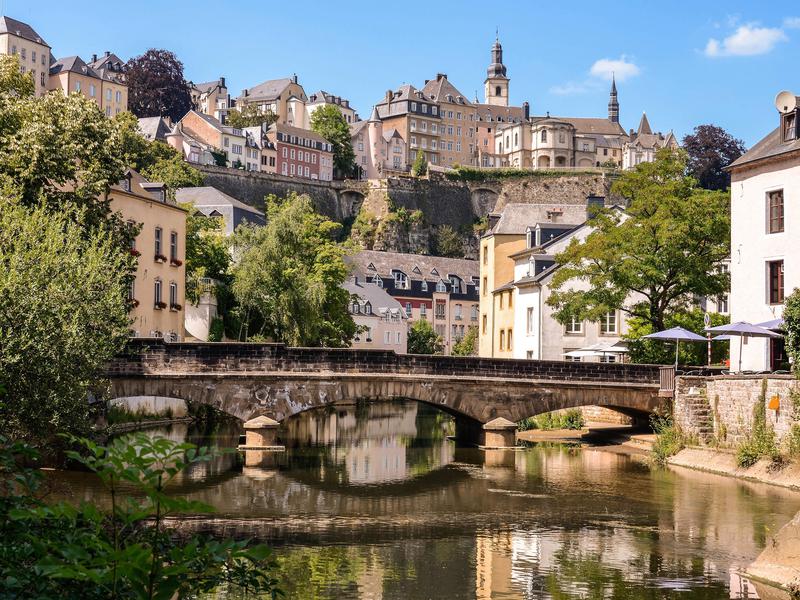 In Luxembourg City, a bridge over the Alzette river.