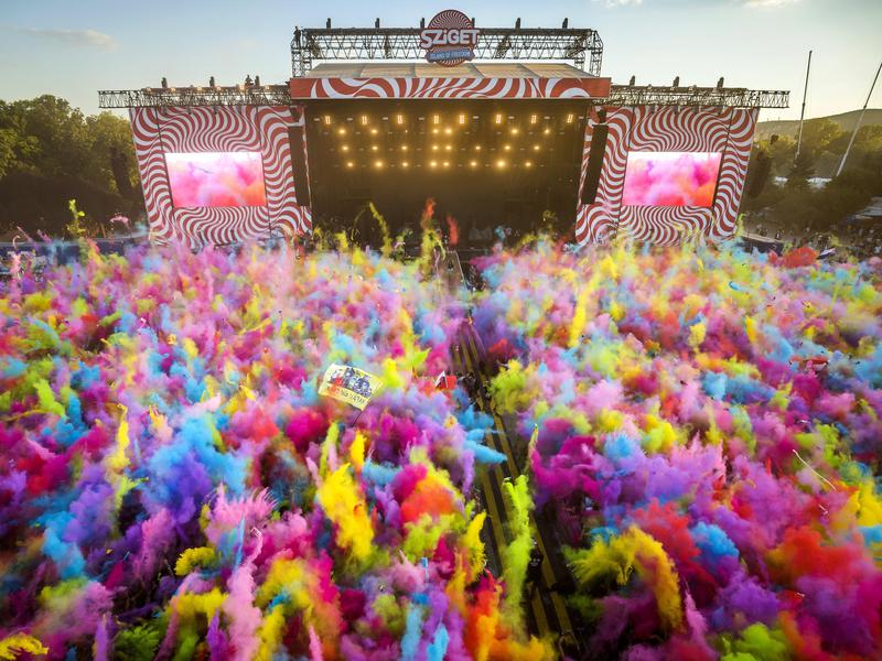 Color party at Sziget in 2017