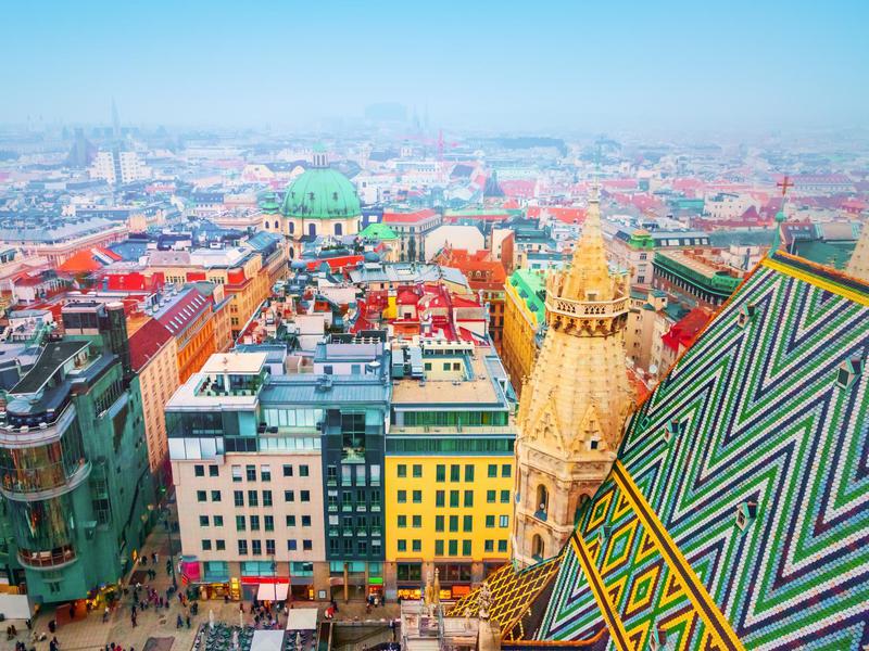 Vienna's bold, patterned architectural designs are breathtaking when viewed from an aerial perspective.